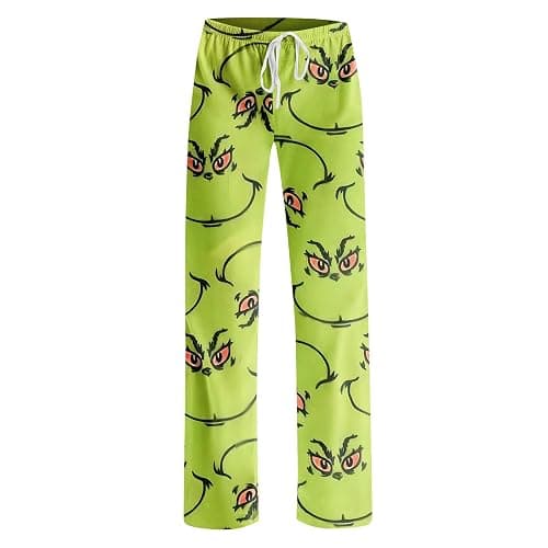 ZXCTKA Christmas Pajama Pants Women Funny Holiday Elastic Waist Loose Fit Wide Leg Lounge Pants Drawstring Soft Pj Bottoms thumbnail 3