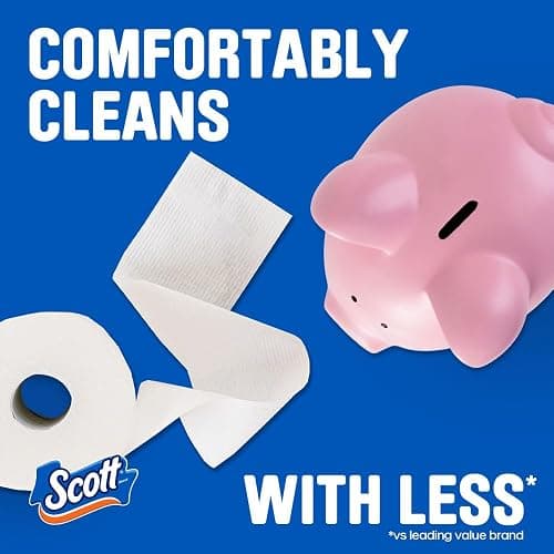 Scott ComfortPlus Toilet Paper, 12 Triple Rolls, 231 Sheets per Roll, Septic-Safe, 1-Ply Toilet Tissue thumbnail 5