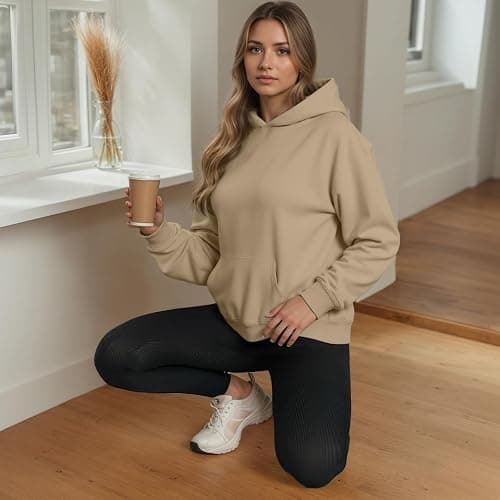 YARBCEN Womens Hooded Hoodies Sweatshirts - Long Sleeve Crewneck Sweaters With Pocket 2026 Fashion Spring Oversized Clothes thumbnail 6