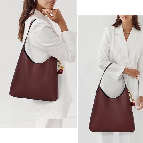 HICARRY Faux Suede Hobo Bags Vegan Leather Shoulder Bag Tote for Women Medium Slouchy Designer Handbags Purses Fall Fashion thumbnail 2
