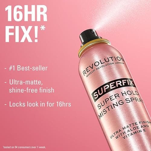 Makeup Revolution, Super Fix Misting Spray, Makeup Fixing Spray, Matte Finish, Long Lasting Hold, Contains Vitamin E, 150ml thumbnail 2