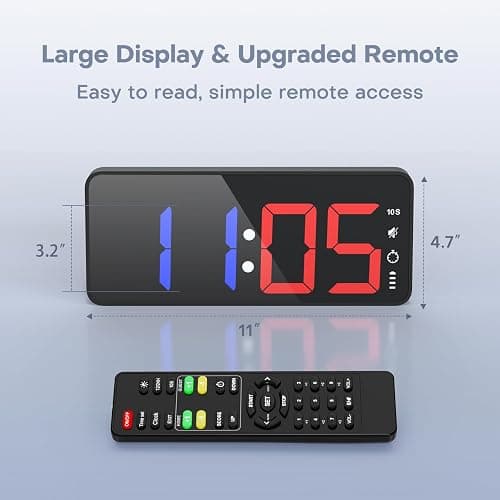 ANJANK 11’’ Large Digital LED Scoreboard Electronic Score Keeper Clock, Countdown/up, with Powerful Battery, 4 Mounting Options, for Corn Hole/Ping Pong/Basketball Sports, Gym, Indoor & Outdoor Games thumbnail 3