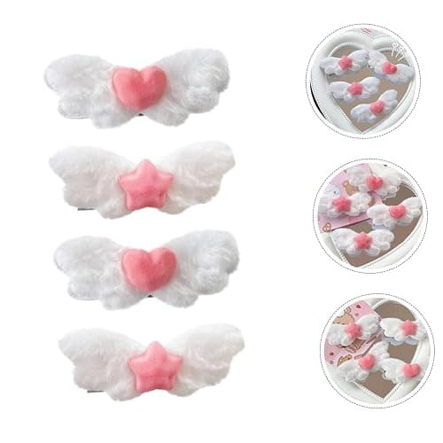 FRCOLOR 4 Stück-pack Engelsflügel Haarspangen mit Flügel Design Weiche Haarclips für Frauen und Mädchen Modische Haar Accessoires für Styling und Frisuren thumbnail 2