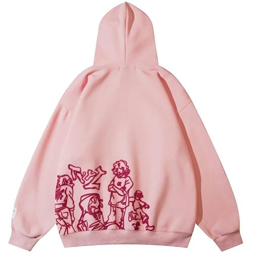 Aelfric Eden Mens Graphic Oversized Hoodie Cartoon Character Print Streetwear Casual hoodies y2k Hooded Sweatshirt thumbnail 5