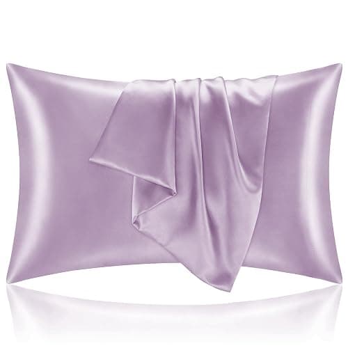 BEDELITE Satin Pillowcase for Hair and Skin, Super Soft and Cooling Similar to Silk Pillow Cases 2 Pack with Envelope Closure, Gift for Women Men(20"x26" Standard Size, Lavender) - Image 1
