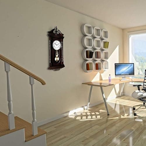 Vmarketingsite Wall Clocks: Grandfather Wood Wall Clock with Chime. Pendulum Wood Traditional Clock. Makes a Great Housewarming or Birthday Gift Wall Clock Chimes Every Hour with Westminster Melody thumbnail 3