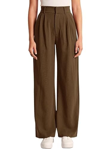 NIMIN Women Work Pants Business Casual Outfits Dress Trousers with Pockets | Wide Leg Pants, Front Pleated, Office Formal Daily Wear Slacks, Professional Interview Outfits thumbnail 2