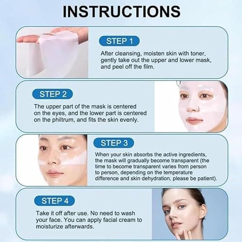 Bio Collagen Mask Korean, 5Pcs Bio Collagen Maske Overnight, Hydratisierende Übernachtmaske, Anti-aging Kollagen Gesichtsmaske, Lösliche Collagen Night Wrapping Mask Sheet Mask thumbnail 7