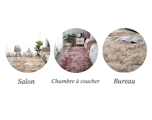 Hruile Grand Tapis Moderne à Poils Longs antidérapant | 180x200cm,doux au toucher, en fausse fourrure, pour salon, chambre à coucher, canapé, chambre d'enfant thumbnail 7