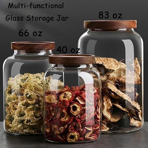 BEECO GIF2U 66 oz Bath Salts Glass Jar with Wooden Lid and Scoop,Bathroom Decor Container,Airtight Storage Bathtub Accessories for Women thumbnail 6