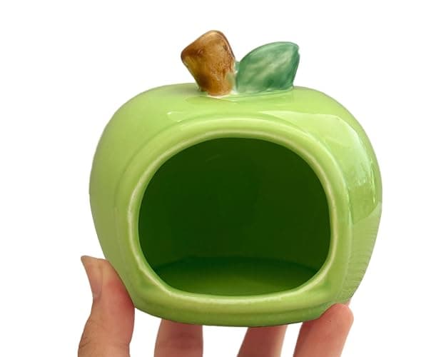 Ceramic Hamster Cooling Hideout Fruit Shape Dwarf Hamster House and Habitat | Small Animal Sleeping Cave,Hamster Cool Hiding Spot for Dwarf Hamsters Gerbil Mice to Prevent Small Pets from Overheating thumbnail 2
