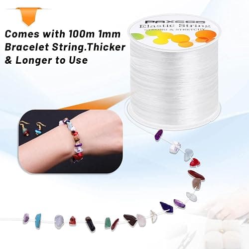 Paxcoo Elastic Bracelet String Cord Stretch Bead Cord for Jewelry Making and Bracelets Making thumbnail 4
