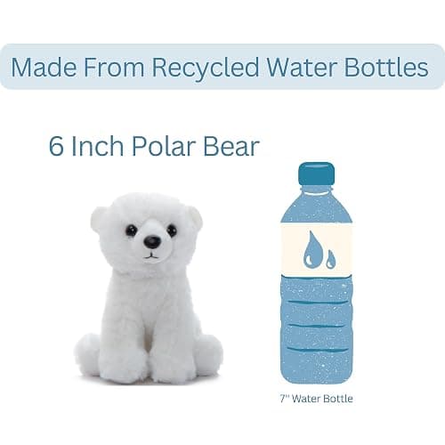 The Petting Zoo Polar Bear Stuffed Animal Plushie, Gifts for Kids, Wild Onez Babiez Zoo Animals, Polar Bear Plush Toy 6 inches thumbnail 9