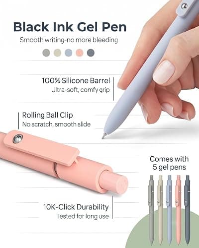 Nicpro 57 PCS Book Annotation Kit with Pen Case, Bible Study Supplies, Pink | 12 Highlighters, 5 Gel Pens, 6 Mechanical Pencil, 2 Marker 1200PCS Transparent Sticky Notes & Tab for Back to School Supplies thumbnail 3