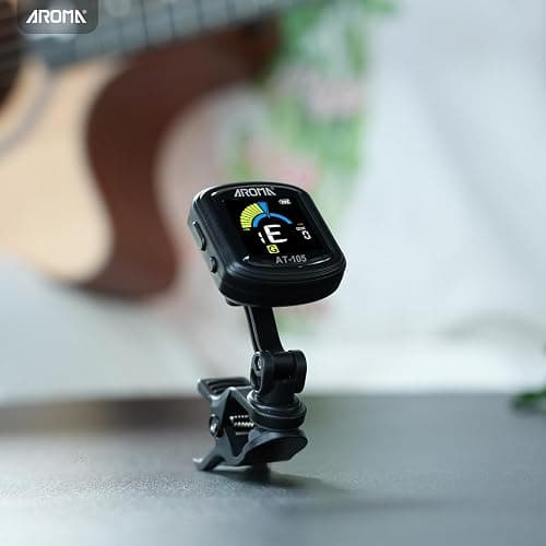 Aroma Guitar Tuner Clip On Rechargeable Chromatic Tuner for Guitar Bass Ukulele Violin Mandolin thumbnail 9