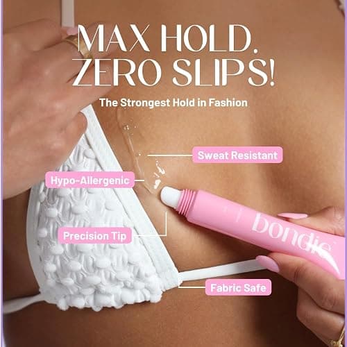 BONDIE Liquid Body Adhesive for Clothes - Fashion Tape Alternative for Low-cut Styles, Strapless Dresses and Work Blouses - Clothing Glue That Holds All Day - Sweat and Dance Proof, Fast Drying - 20ml thumbnail 2