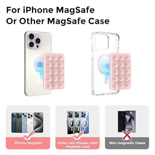 AHASTYLE Support Téléphone Ventouse Magnétique pour iPhone 17/16/15/14/13/12 Series Silicone Stand de Ventouse pour Etui de Téléphone, Support pour Téléphones Mobiles pour TikTok Videos et Selfies thumbnail 2