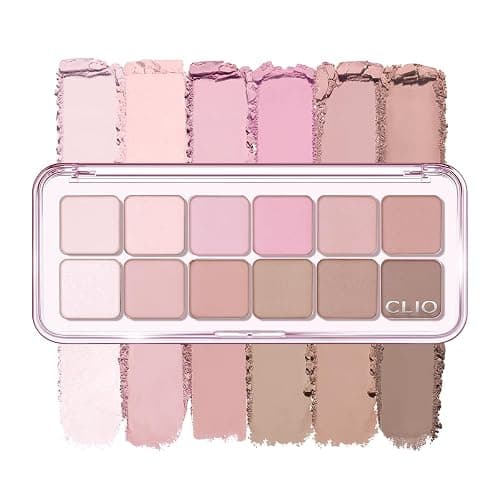 CLIO Pro Eye Palette Air, 12-Color Eye Shadow Palette, Matte Shimmer Mix, Air-Fit Blendable Pigmented Buildable Color, Low Fallout, Cool Mauve Neutral Tone, Daily Korean Makeup (07 LAVENDER STAFF) - Image 1