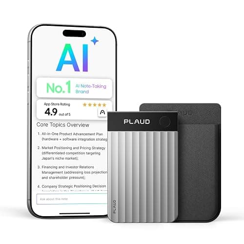 Plaud Note Pro AI Voice Recorder, Transcribe & Summarize with AI, App Control, Note Taker for Meetings & Calls, Supports 112 Languages, Ultra-Slim w/InstantView Display, Case Included, Silver - Image 1