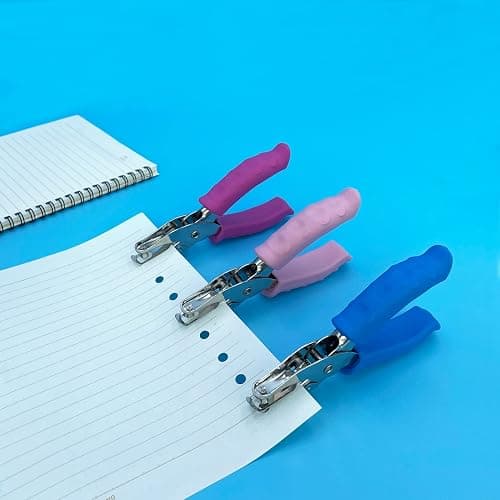 Single Hole Punch 1/4” Paper Hole Puncher for Crafts, One Hole Puncher with Blue Soft Grip Handle for Kids and Adults, Handheld Circle Punch for Paper Crafts in Home, Office, Classroom thumbnail 6