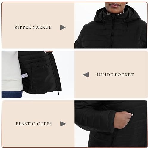 HHE Plus Size Women's Packable Puffer Jacket 1X-6X Water-Resistant Lightweight Winter Coat(Exclusively for Plus Size) thumbnail 5