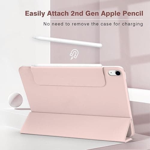 Dwopar for iPad Air 7/6/5/4 Magnetic Case, Slim Smart Folio for Air 5th/4th Generation 10.9 Inch 2022/2020 Model, Trifold Stand Case for iPad Air 11 inch M3/M2 2025/2024, Auto Sleep/Wake (Pink) thumbnail 5