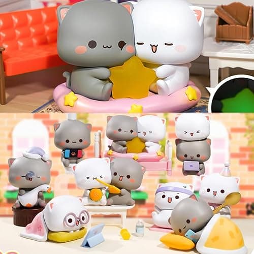 Mitao Cat Series 4 Blind Box Kawaii Figures Action Figures Random Collection Guess Blind Bag Collectible Desktop Ornaments Cute Model Birthday Gift（1 Pack） thumbnail 3