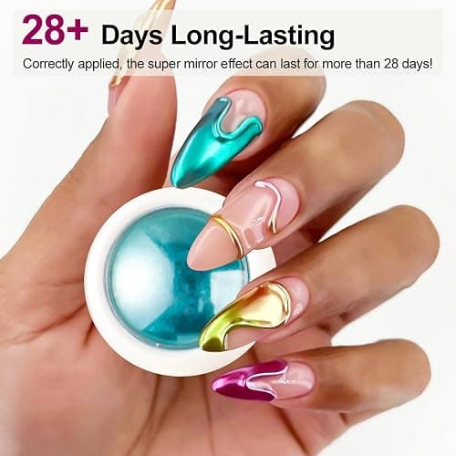 36 Jars Chrome Nail Powder Kit, Metallic Mirror Chrome Powder | Pigment for Gel Nails, Holographic Mirror Glitter Rub Dust Set for Nail Art Decoration Home DIY Salon Use thumbnail 7