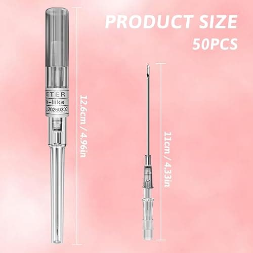 combofix IV Catheter Piercing Needles 50Pcs 16G Catheter Needles Kit for Ear Nose Lip Belly Navel Body Piercing Needles Hollow IV Start Kits Piercing Supplies Tools thumbnail 3