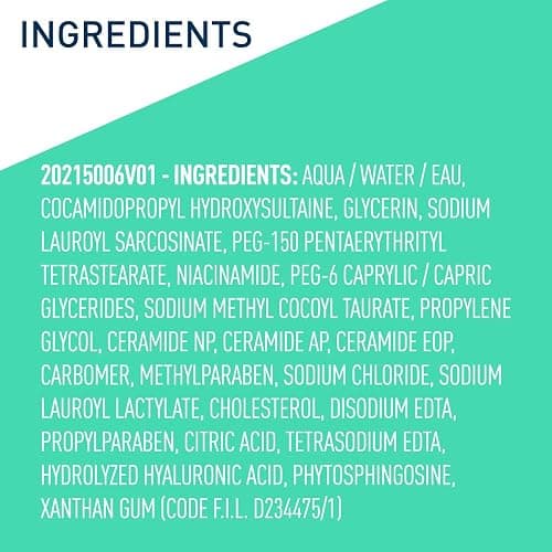 CeraVe Foaming Facial Cleanser, Daily Face Wash for Oily Skin, Hyaluronic Acid + Ceramides + Niacinamide, Fragrance Free & Paraben Free, Non-Drying Oil Control Face Wash, 8 Fluid Ounces thumbnail 8