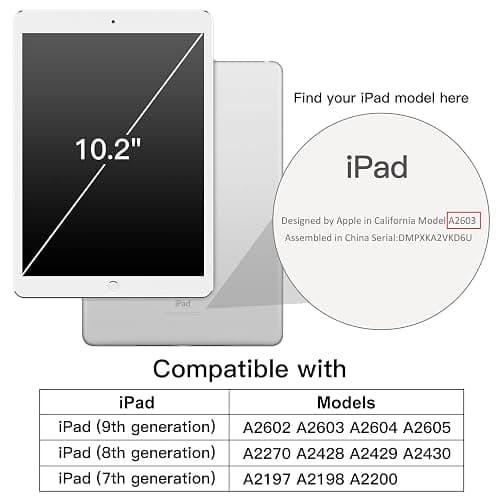JETech Rotating Case for iPad 9/8/7 (10.2-Inch, 2021/2020/2019 Model, 9th/8th/7th Generation) with Pencil Holder, 360 Degree Rotation Protective Stand Cover Clear Back, Auto Wake/Sleep (Black) thumbnail 2