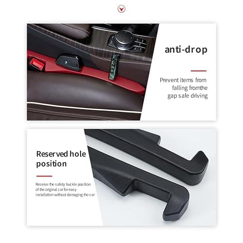 IHOTDER 2PCS Car Seat Gap Filler - Car Seat Gap Filler Organizer for Holding Phone,Key,Purse - Universal Car Gap Filler Fits Car Truck SUV Car Interior Accessories (Black/2PCS)… thumbnail 5