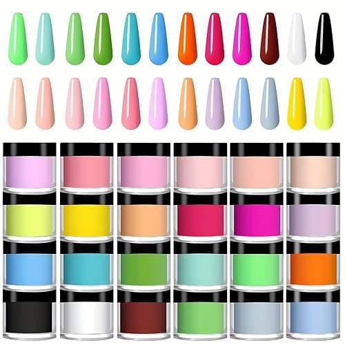 Acrylic Nail Kit, 24 Colors Acrylic Nail Powder Set (10g/0.35oz Jars), 3D Gel Nail Art, Long-Lasting, Easy-to-Blend, Ideal for DIY Nail Art & Salon Professionals, No Nail Lamp Needed - Image 1