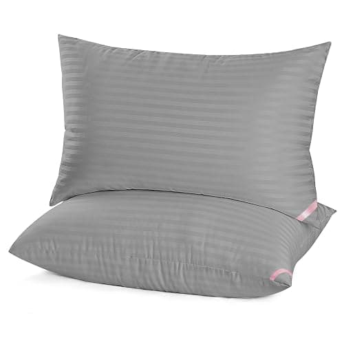 EIUE Bed Pillows for Sleeping 2 Pack Queen Size，Super Soft Down Alternative Microfiber Filled Pillows,Pillows for Side and Back Sleepers,20 x 30 Inches,Dark Gray - Image 1