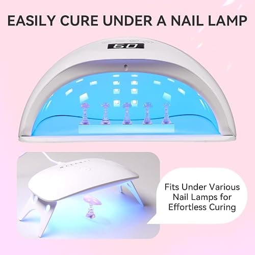 Makartt Acrylic Nail Stand - Magnetic Nail Holder for Painting Nails Gel Press on Nail Practice with 48PCS Reusable Adhesive Putty for Home DIY Salon Supplies thumbnail 7