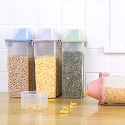 PISSION Pet Food Storage Container with Graduated Cup and Seal Buckles Food Dispenser for Dogs Cats (Pink) thumbnail 7