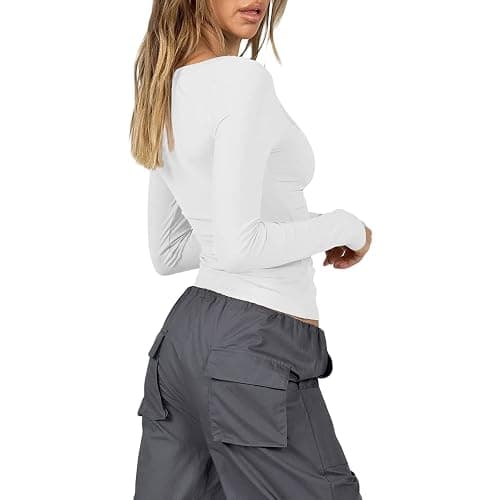 Geagodelia Women's Long Sleeve T-Shirt Ladies Elegant Top Y2K Fashion Aesthetic Clothes Outfit Streetwear thumbnail 2