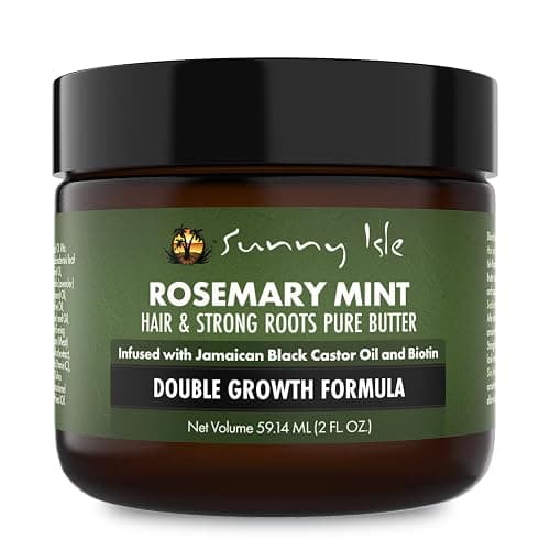 Sunny Isle Rosemary Mint Hair and Strong Roots Butter 2oz | Infused with Biotin & Jamaican Black Castor Oil | Strengthen and Nourish Hair | Dry Scalp, Split Ends - 2 Fl Oz (Pack of 1) - Image 1