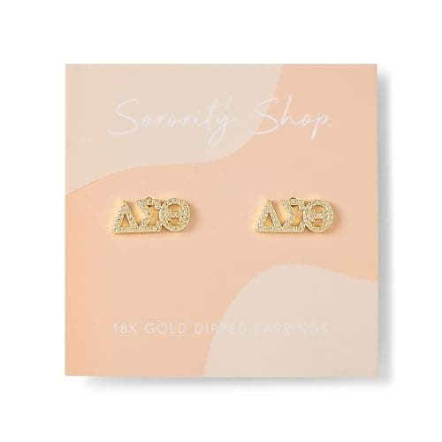 Sorority Shop Delta Sigma Theta Earrings — DST 18K Gold Plated Sorority Gifts Earrings, Long-Lasting Delta Sigma Theta Gifts for Women thumbnail 2