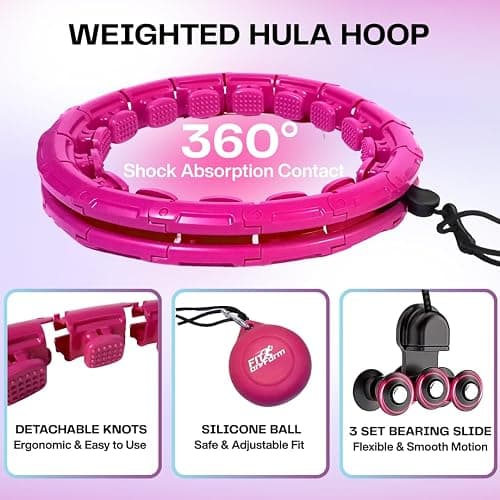 FIT ON FORM Infinity Weighted Hula Hoop for Adults Weight Loss, Smart Exercise Hola Circle Hoop for Women Abs Workout thumbnail 2
