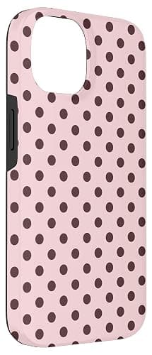 Pink and Brown Polka Dot Aesthetic Cute Large Polkadot Case for iPhone 14 thumbnail 3