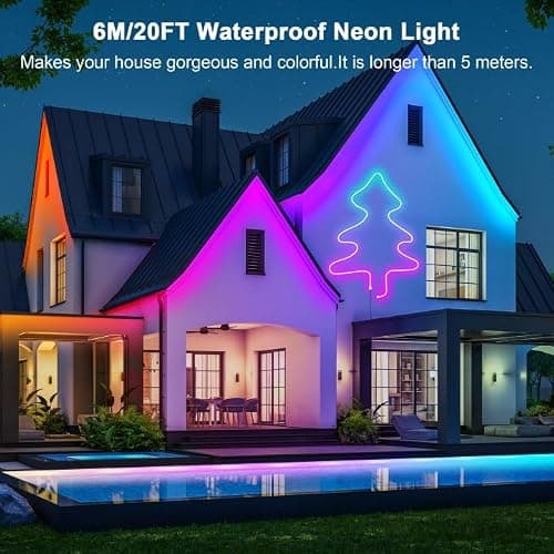 Cozylady RGB Neon Light LED Rope Light (6M/20Ft) | Waterproof Bluetooth APP Remote Control Music Sync Strip Light,24V Flexible DIY Silicone Light for Indoor Outdoor Decoration thumbnail 3