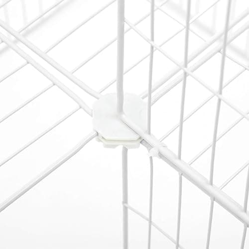 SONGMICS 2-Floor Metal Pet Playpen, 36 Grid Panels, Customisable Cage Enclosure for Small Animals, Guinea Pigs Hamster Runs, Rabbit Hutches, Includes Mallet, Indoor Use, 143 x 73 x 71 cm, White LPI02W thumbnail 5