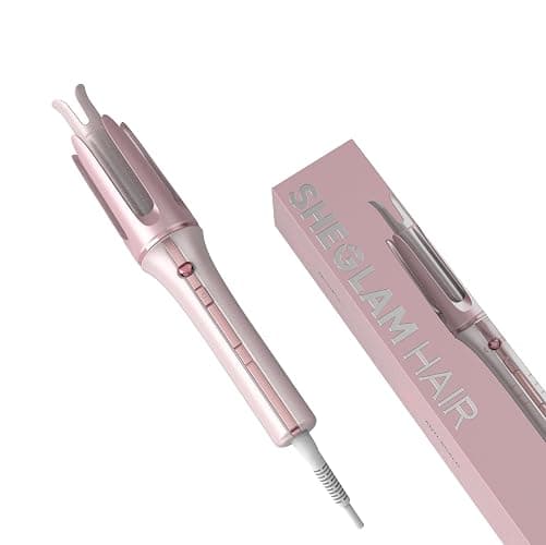 SHEGLAM Pink Curling Iron Automatic Gift for Woman (Pink, 1 inch) - Image 1