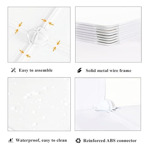 AWTATOS Cube Storage Organizer Storage 12 Cube Bookshelf DIY Plastic Closet Clothes Storage Shelves with Wooden Mallet, Stackable Storage Solution for Home, Bedroom, White thumbnail 6