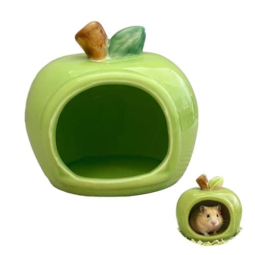 Ceramic Hamster Cooling Hideout Fruit Shape Dwarf Hamster House and Habitat | Small Animal Sleeping Cave,Hamster Cool Hiding Spot for Dwarf Hamsters Gerbil Mice to Prevent Small Pets from Overheating - Image 1