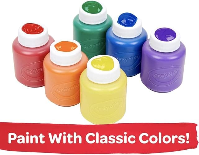 Crayola Washable Kids Paint Set (12ct), Easter Basket Stuffer, Classic and Glitter Paint for Kids, Spring Arts & Crafts Supplies for Classrooms, Toddler Painting Kit, Gifts, Ages 3+ [Amazon Exclusive] thumbnail 4