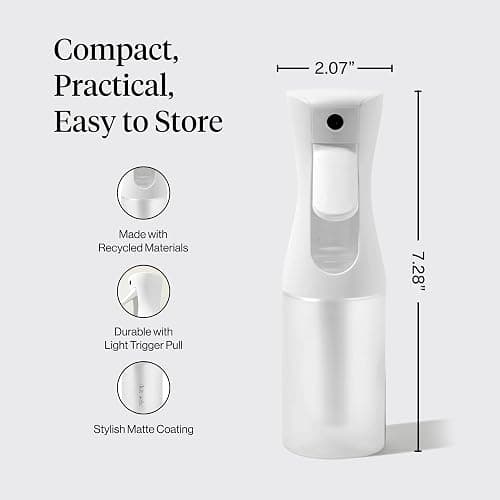 Kitsch Continuous Spray Bottle for Hair – White, 150ml | Fine Mister Spray Bottle & Water Spray Bottle – Recycled Hair Spray Bottle – Spray Bottles for Cleaning, Styling, & More thumbnail 2