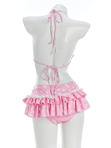 haikyuu Women Strawberry Bikini Set Vintage Polka Dots Swimsuit Kawaii Cute Bathing Suit Y2k Swimwear thumbnail 2