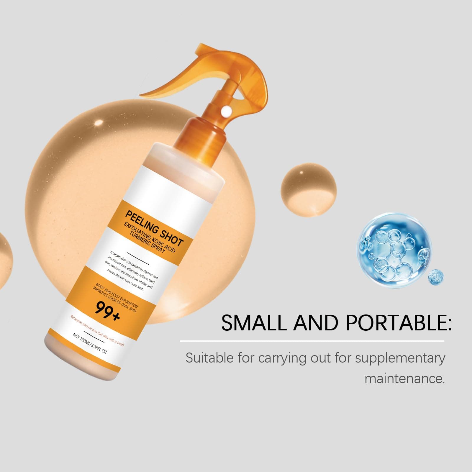 Peel Shot Keratin Care Kojic Acid Turmeric Spray, Body Peel Shot Turmeric Spray,Exfoliating Peeling Solution, Hydrating Formula for Smoother,Brighter Skin thumbnail 6